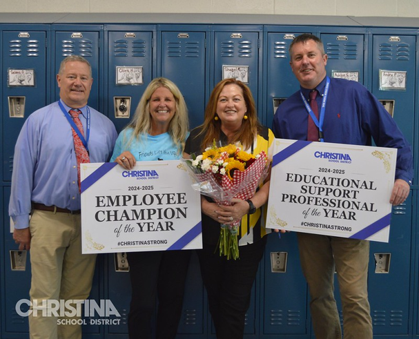 Donna Smith Employee Champion and Educational Support Professional of the Year with administration.